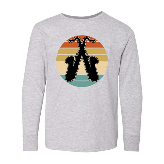 Inktastic Saxophone Music Vintage Band Long Sleeve Youth T-Shirt