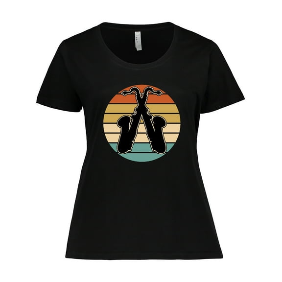 Inktastic Saxophone Music Vintage Band Women's Plus Size T-Shirt