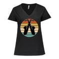 thumbnail image 1 of Inktastic Saxophone Music Vintage Band Women's Plus Size V-Neck T-Shirt, 1 of 5