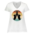 thumbnail image 1 of Inktastic Saxophone Music Vintage Band Women's Plus Size V-Neck T-Shirt, 1 of 5