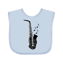Inktastic Saxophone Musician Band Gift Idea Boys or Girls Baby Bib
