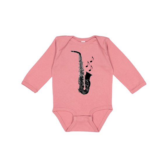 Inktastic Saxophone Musician Band Gift Idea Boys or Girls Long Sleeve Baby Bodysuit