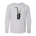 thumbnail image 1 of Inktastic Saxophone Musician Band Idea Long Sleeve Youth T-Shirt, 1 of 5