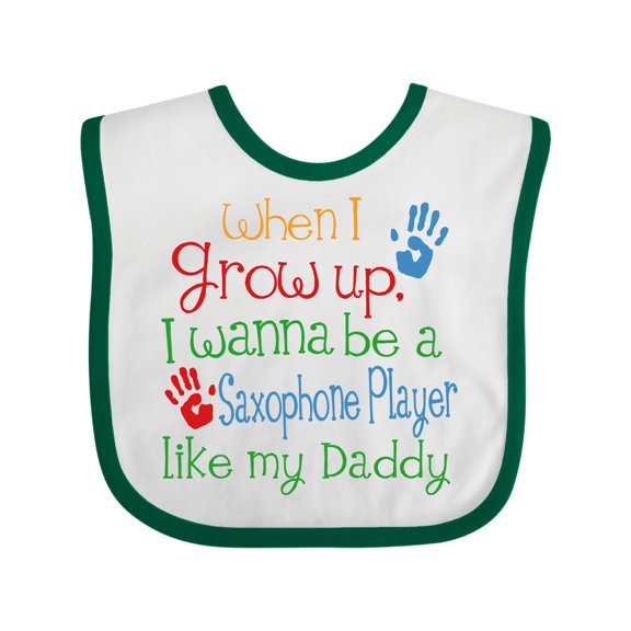 Inktastic Saxophone Player Like Daddy Boys or Girls Baby Bib