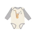 thumbnail image 1 of Inktastic Saxophone Player Music Girls Long Sleeve Baby Bodysuit, 1 of 5