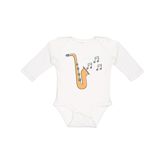 Inktastic Saxophone Player Music Girls Long Sleeve Baby Bodysuit