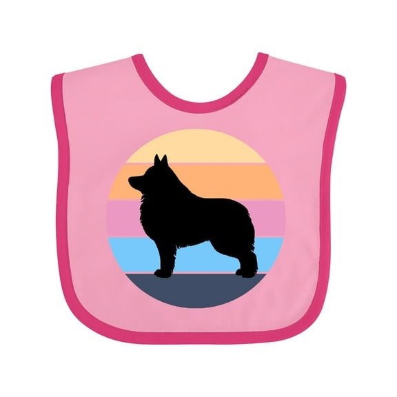 Inktastic Schipperke Dog Silhouette Girls Baby Bib