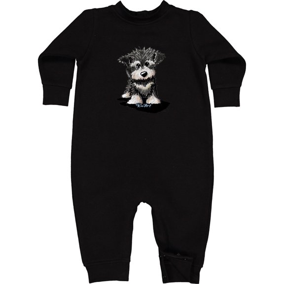 Inktastic Schnauzer Pup Baby Fleece Romper