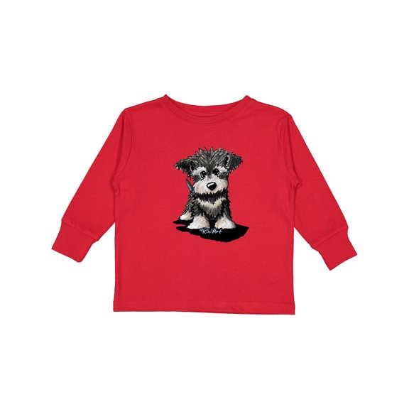 Inktastic Schnauzer Pup Boys or Girls Long Sleeve Toddler T-Shirt