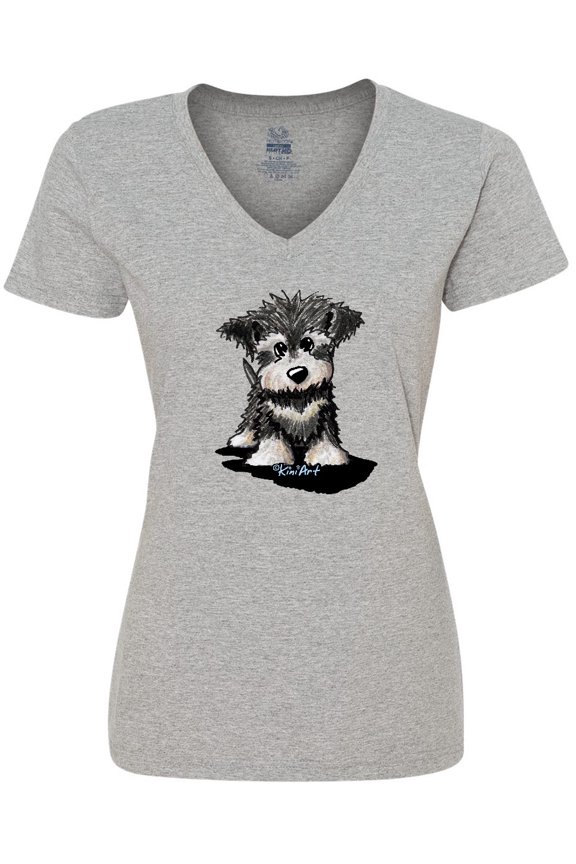 Schnauzer Pup Women's V-Neck T-Shirt