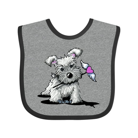 Inktastic Schnauzer With Heart Boys or Girls Baby Bib