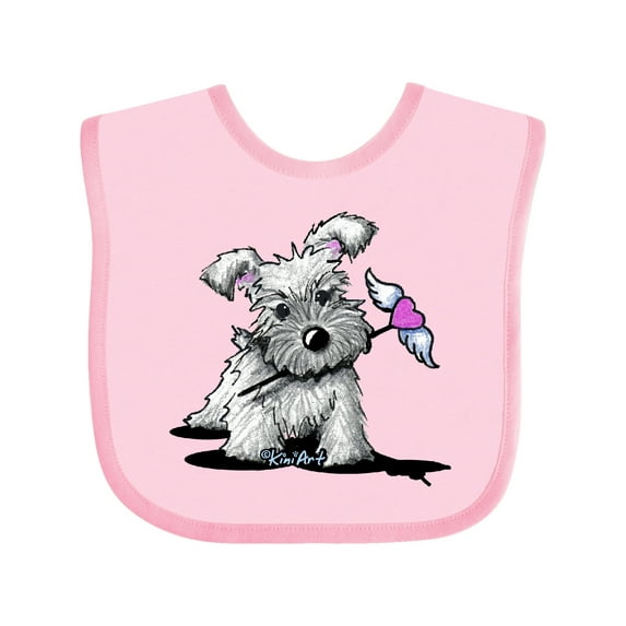 Inktastic Schnauzer With Heart Boys or Girls Baby Bib