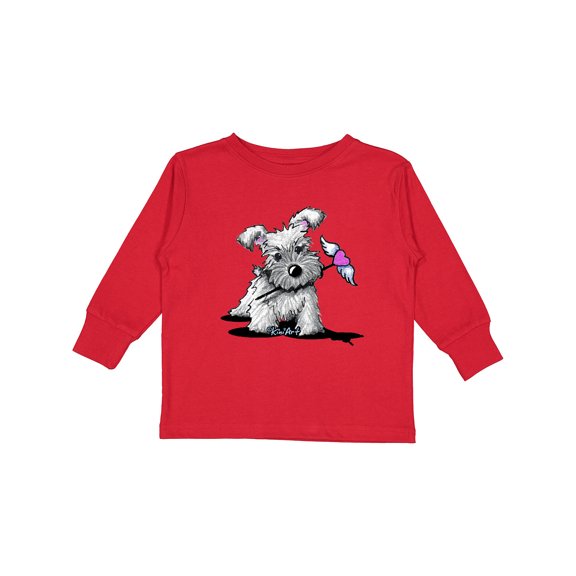 Inktastic Schnauzer With Heart Boys or Girls Long Sleeve Toddler T-Shirt