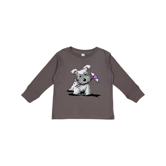 Inktastic Schnauzer With Heart Boys or Girls Long Sleeve Toddler T-Shirt