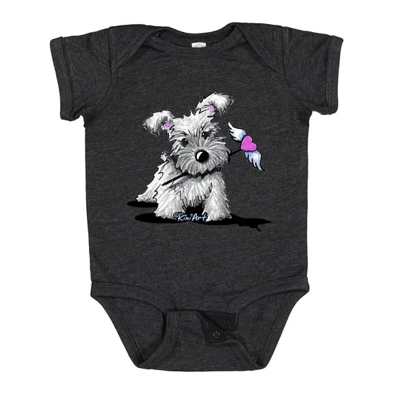 Inktastic Schnauzer with Heart Boys or Girls Baby Bodysuit