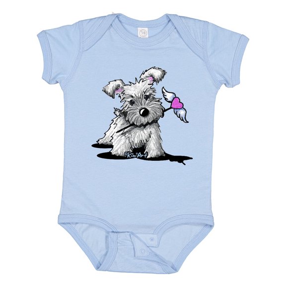 Inktastic Schnauzer with Heart Boys or Girls Baby Bodysuit
