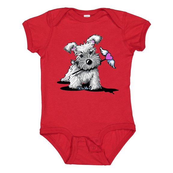 Inktastic Schnauzer with Heart Boys or Girls Baby Bodysuit