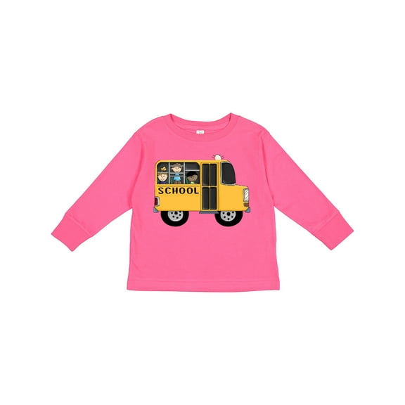 Inktastic School Bus Boys or Girls Long Sleeve Toddler T-Shirt