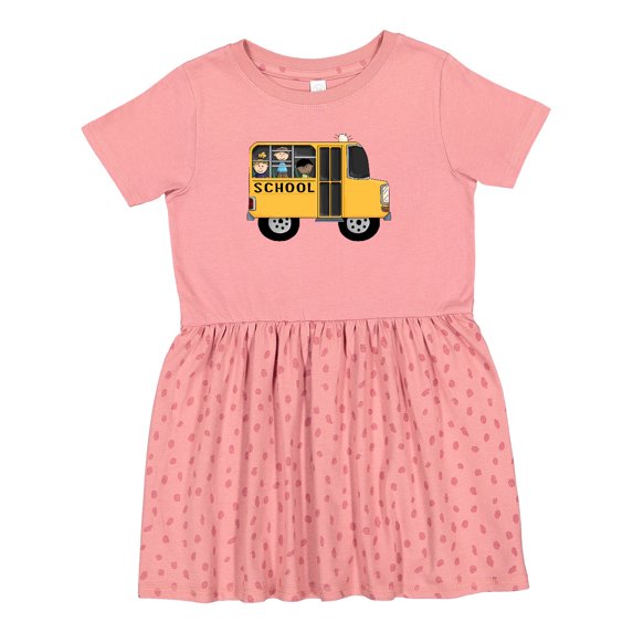Inktastic School Bus Girls Toddler Dress