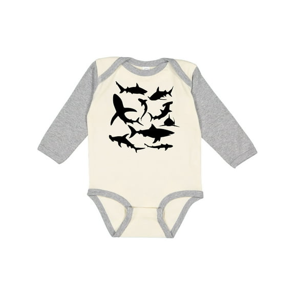 Inktastic School of Sharks Boys or Girls Long Sleeve Baby Bodysuit