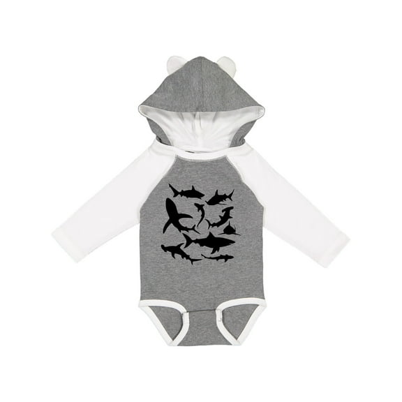 Inktastic School of Sharks Boys or Girls Long Sleeve Baby Bodysuit