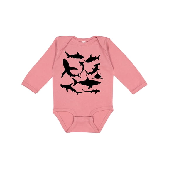 Inktastic School of Sharks Boys or Girls Long Sleeve Baby Bodysuit
