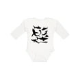 thumbnail image 1 of Inktastic School of Sharks Boys or Girls Long Sleeve Baby Bodysuit, 1 of 5