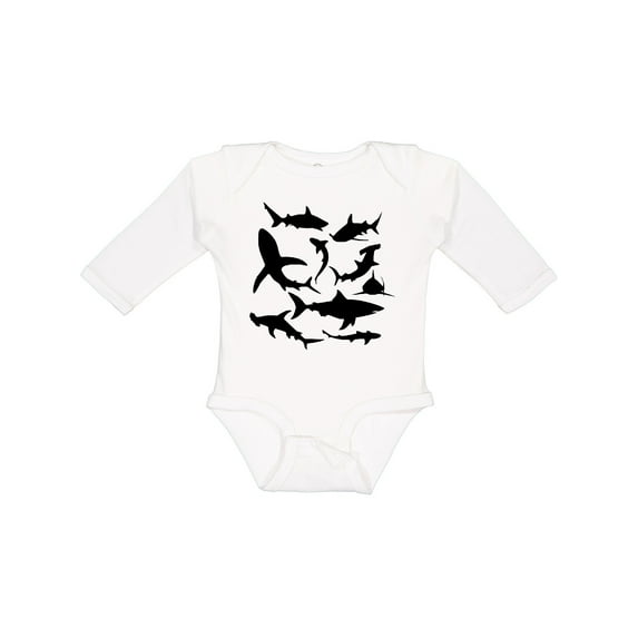 Inktastic School of Sharks Boys or Girls Long Sleeve Baby Bodysuit