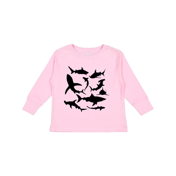 Inktastic School of Sharks Boys or Girls Long Sleeve Toddler T-Shirt