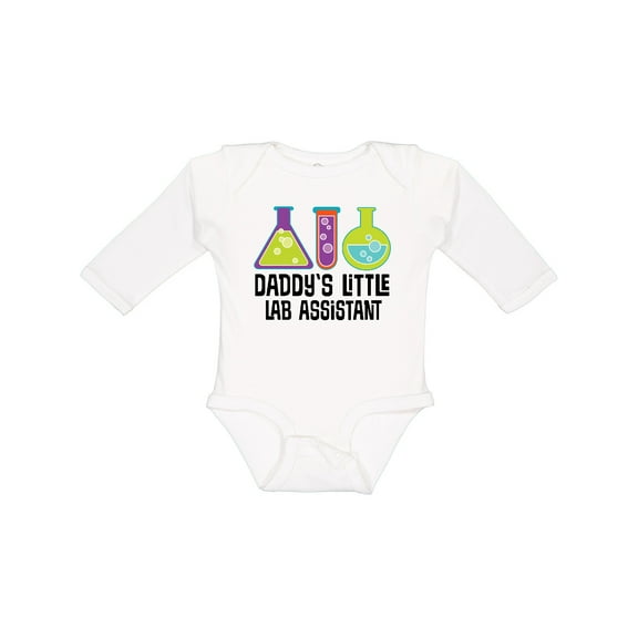 Inktastic Science Daddys Lab Assistant Boys or Girls Long Sleeve Baby Bodysuit