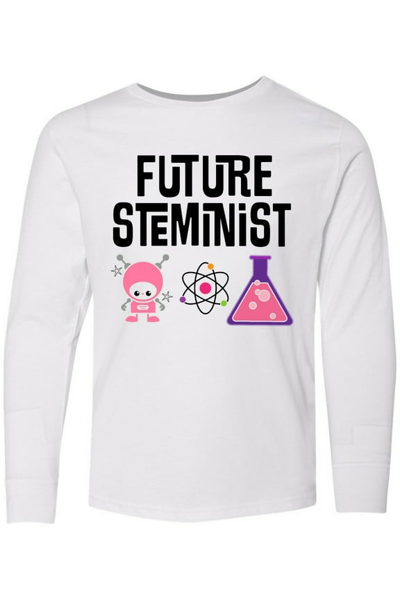 Science Future Steminist Scientist for Girls Long Sleeve Youth T-Shirt