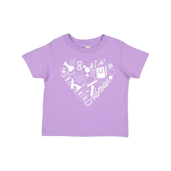 Inktastic Science Heart Beaker, Book, DNA and Microscope Boys or Girls Toddler T-Shirt