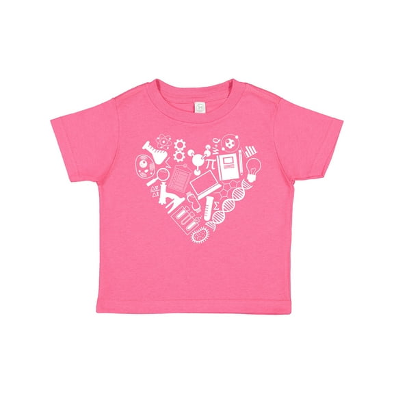 Inktastic Science Heart Beaker, Book, DNA and Microscope Boys or Girls Toddler T-Shirt