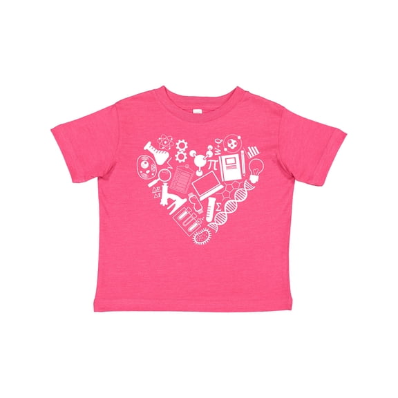 Inktastic Science Heart Beaker, Book, DNA and Microscope Boys or Girls Toddler T-Shirt