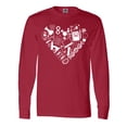 thumbnail image 1 of Inktastic Science Heart Beaker, Book, DNA and Microscope Long Sleeve T-Shirt, 1 of 5