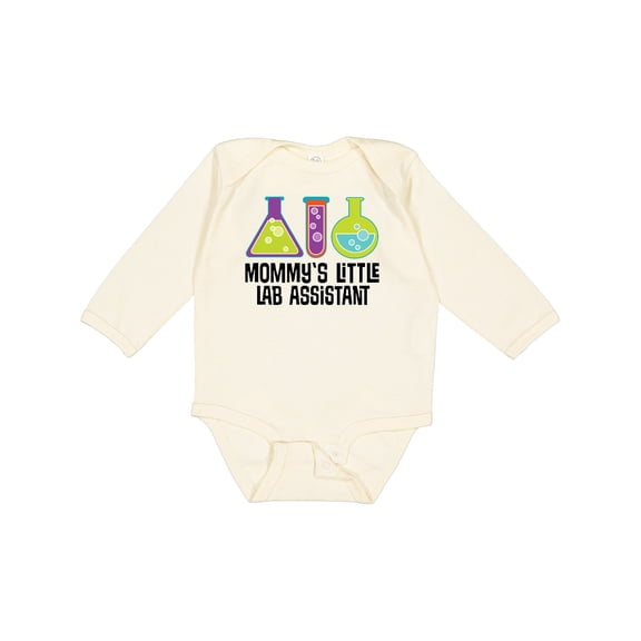 Inktastic Science Mommys Little Lab Assistant Boys or Girls Long Sleeve Baby Bodysuit