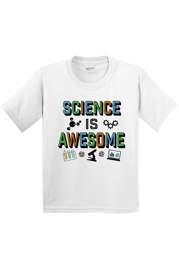 Science is Awesome Molecules and Microscope Youth T-Shirt