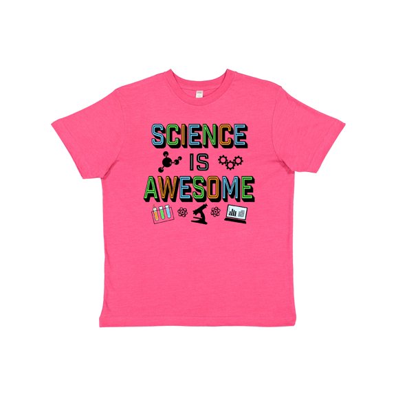 Inktastic Science is Awesome Molecules and Microscope Youth T-Shirt
