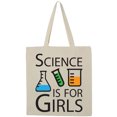 thumbnail image 1 of Inktastic Science is for Girls Tote Bag, 1 of 5