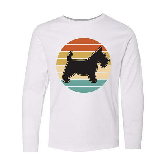Inktastic Scottie Dog Vintage Scottish Terrier Long Sleeve Youth T-Shirt