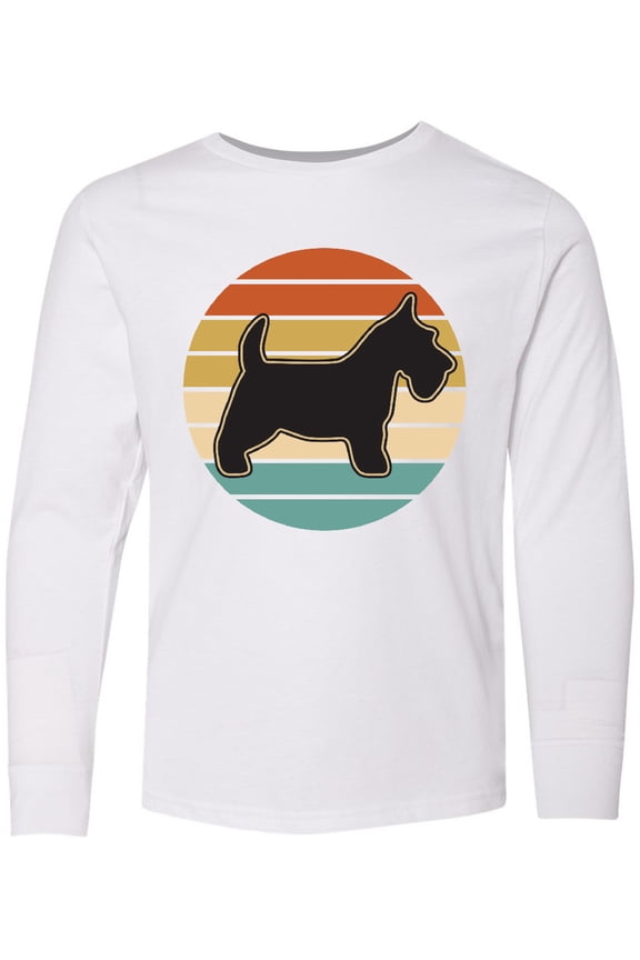 Scottie Dog Vintage Scottish Terrier Long Sleeve Youth T-Shirt