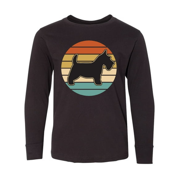 Inktastic Scottie Dog Vintage Scottish Terrier Long Sleeve Youth T-Shirt
