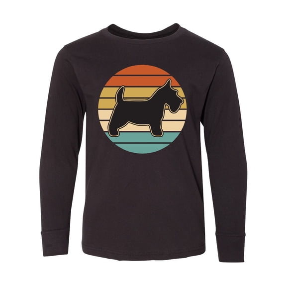 Inktastic Scottie Dog Vintage Scottish Terrier Long Sleeve Youth T-Shirt
