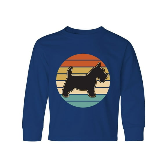 Inktastic Scottie Dog Vintage Scottish Terrier Long Sleeve Youth T-Shirt
