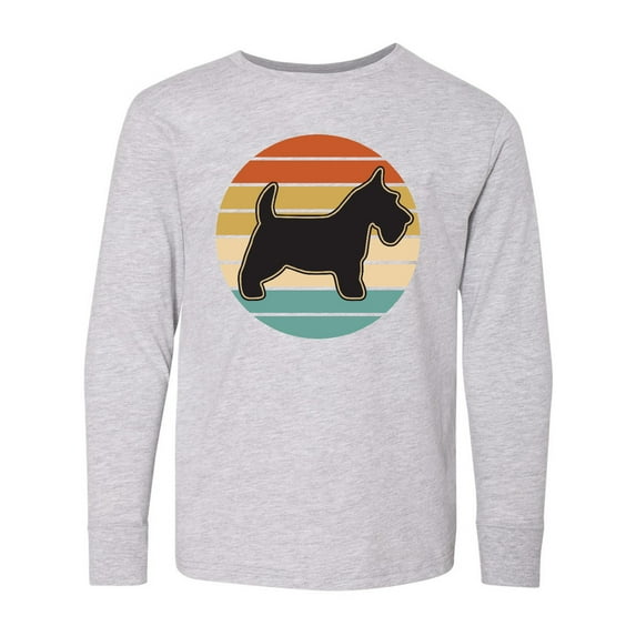 Inktastic Scottie Dog Vintage Scottish Terrier Long Sleeve Youth T-Shirt
