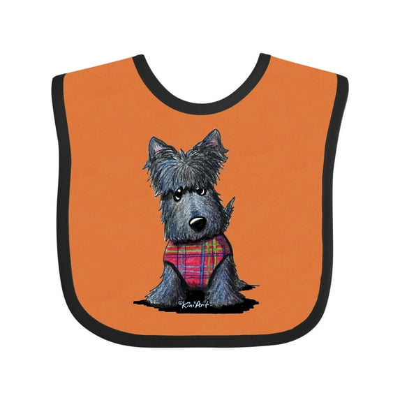 Inktastic Scottie Dog in Plaid Boys or Girls Baby Bib