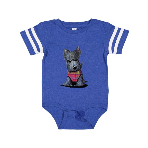 Inktastic Scottie Dog in Plaid Boys or Girls Baby Bodysuit
