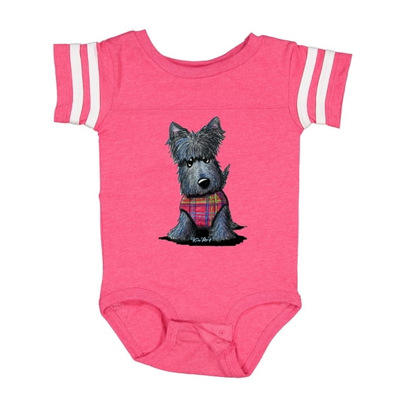 Inktastic Scottie Dog in Plaid Boys or Girls Baby Bodysuit