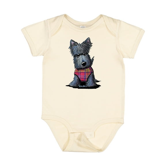 Inktastic Scottie Dog in Plaid Boys or Girls Baby Bodysuit