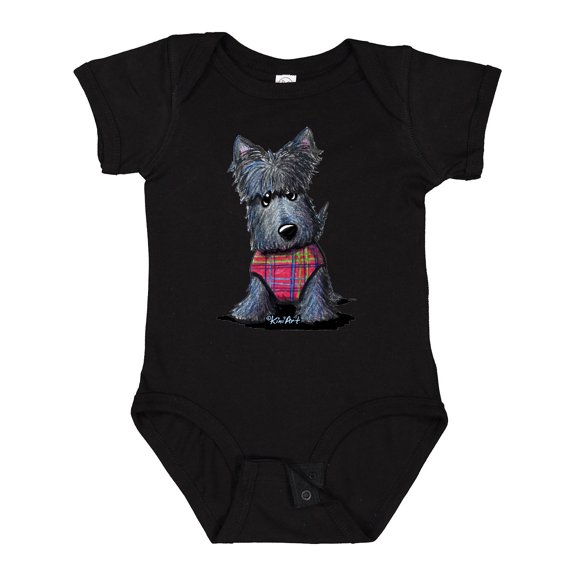 Inktastic Scottie Dog in Plaid Boys or Girls Baby Bodysuit